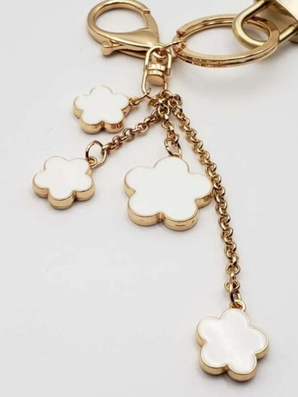 Authentic Louis Vuitton Gold Lock 🔒 Keychain Bag Unbranded Flower Charm LV